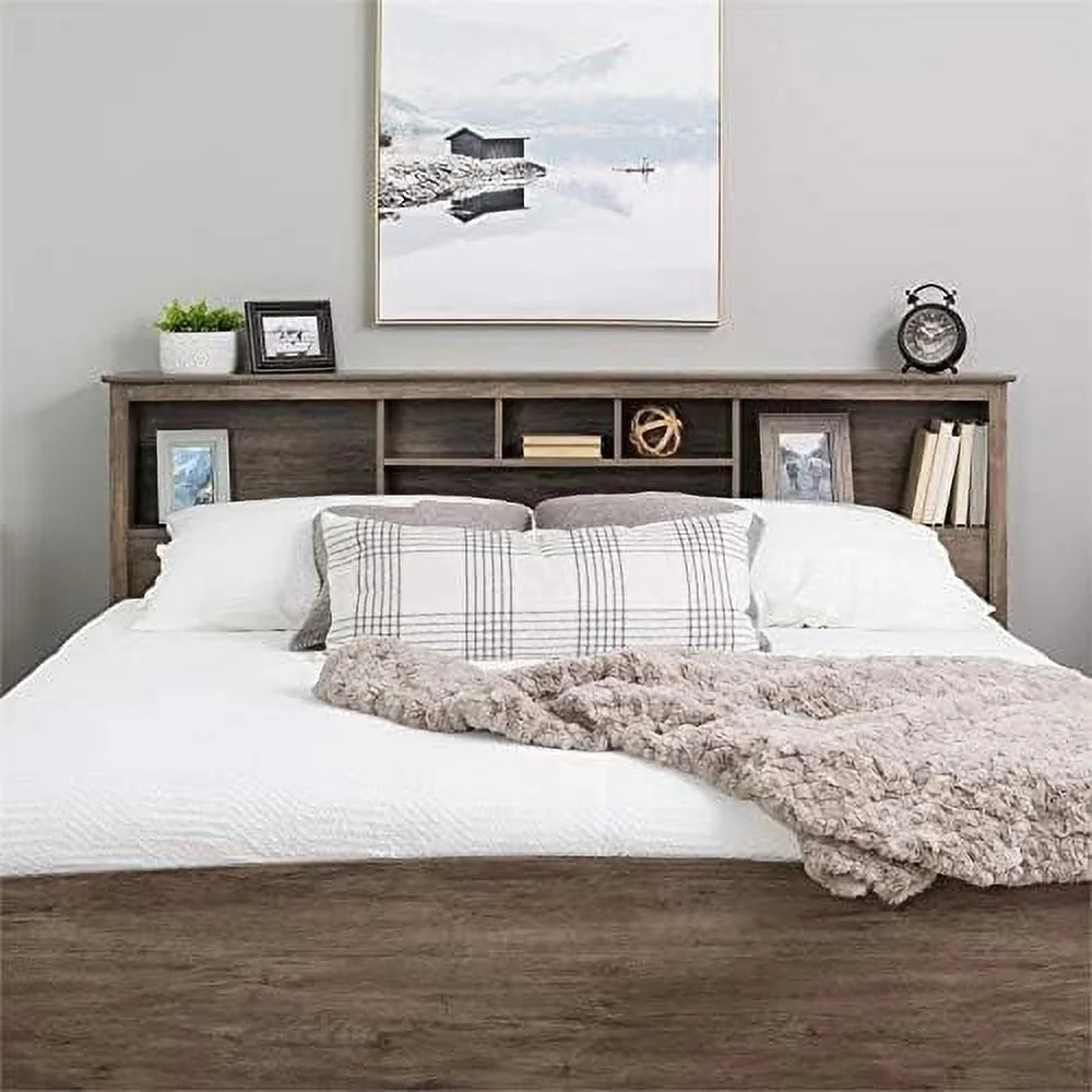 King Engineered Wood Bookcase Headboard Z9008
