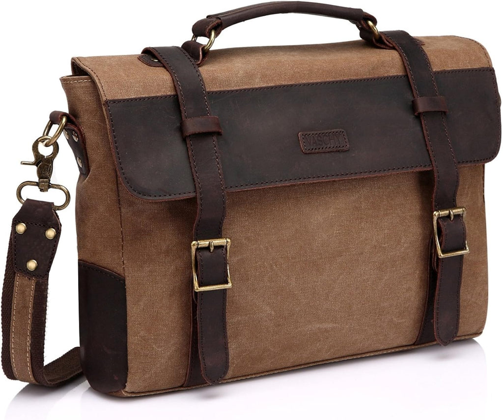 Vintage Canvas Leather Messenger Bag P443439