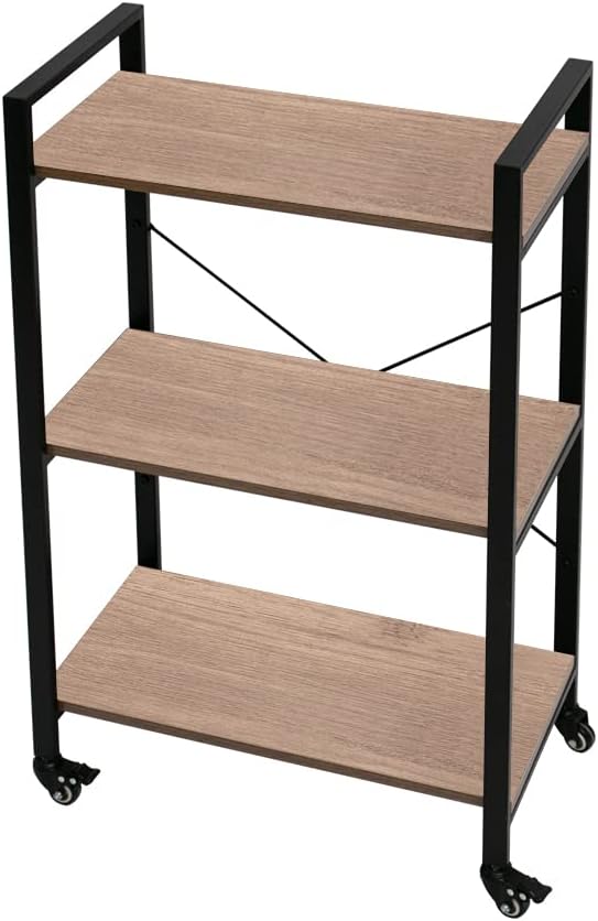 3-Tier Wood and Metal Storage Rack Shelf Unit J74096