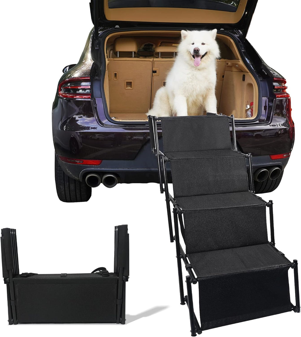 Folding Dog Car Ramp with Aluminum Frame, Nonslip Surface, Support 150-200 Lbs W997790