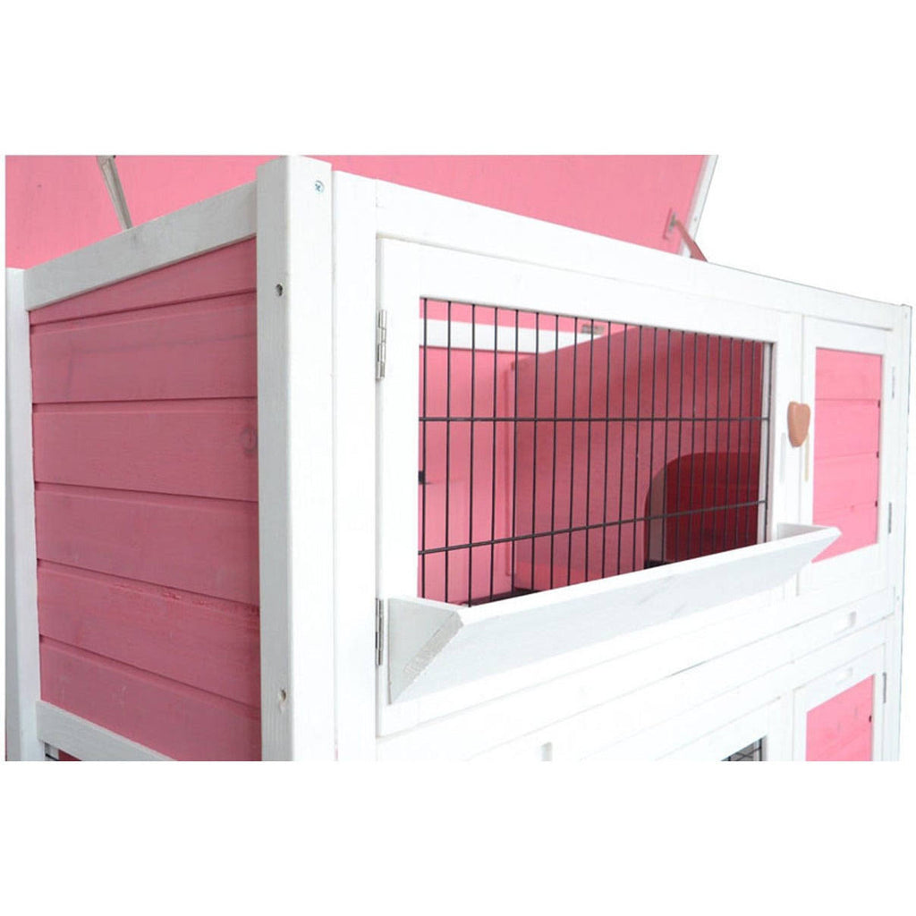 40x22 Wooden Rabbit Hutch Pet Cage Pink A59009
