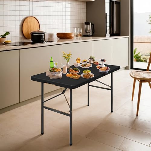 Black 4ft Plastic Folding Table V354813