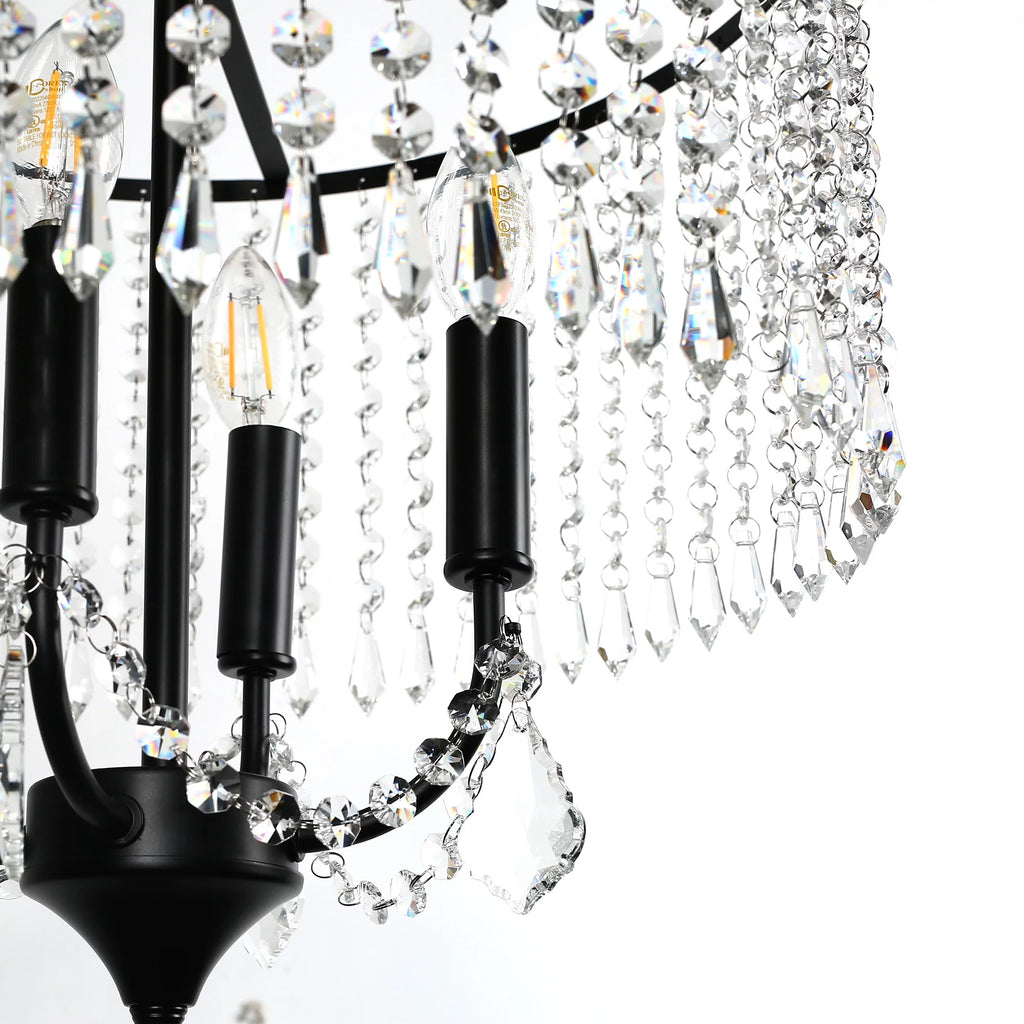 Black 3-Light Crystal Chandelier X64861