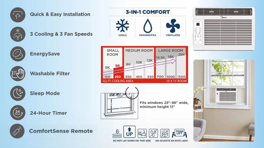 6,000 BTU Window Air Conditioner with Remote S130