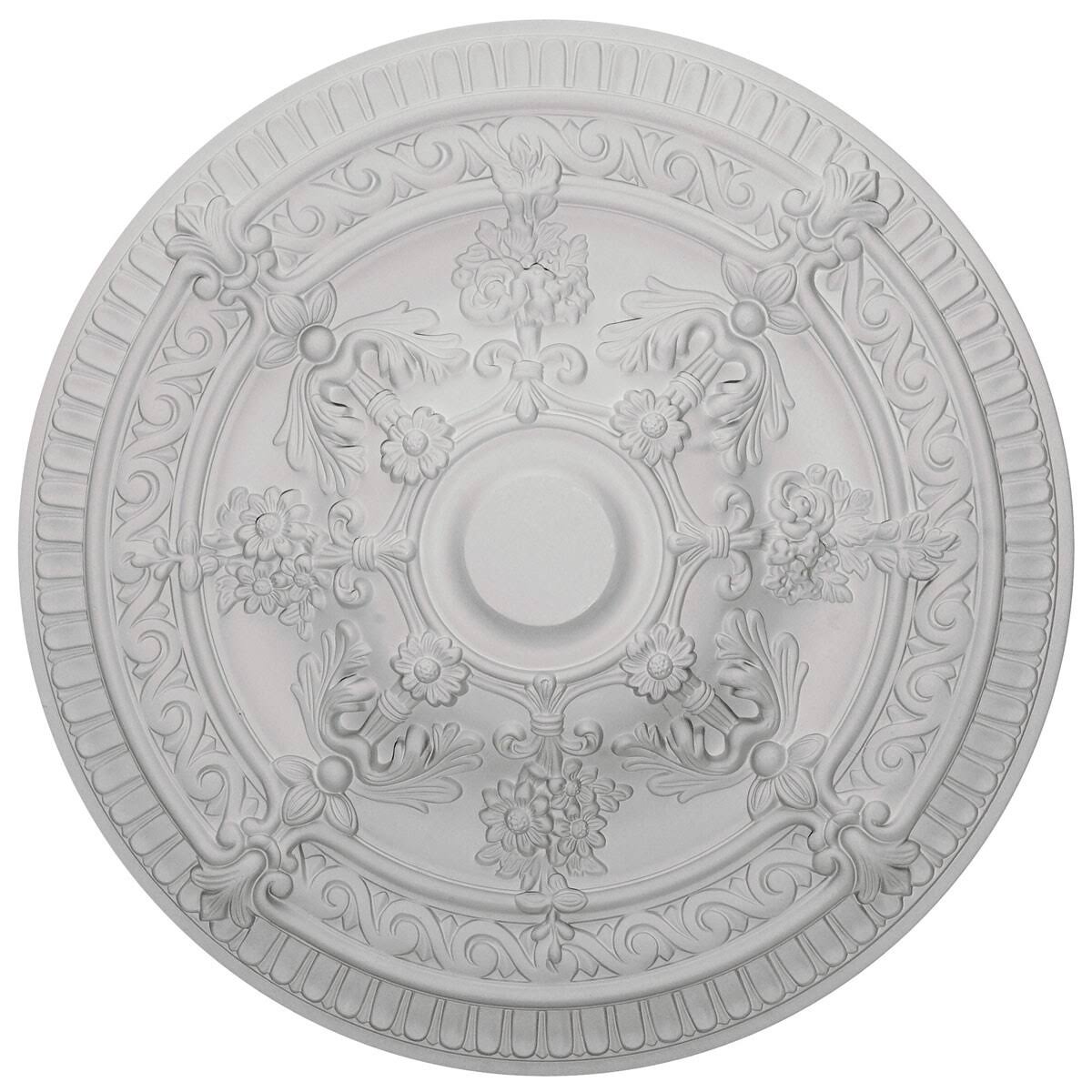 Hand-Painted Pearl White Ceiling Medallion Y233767
