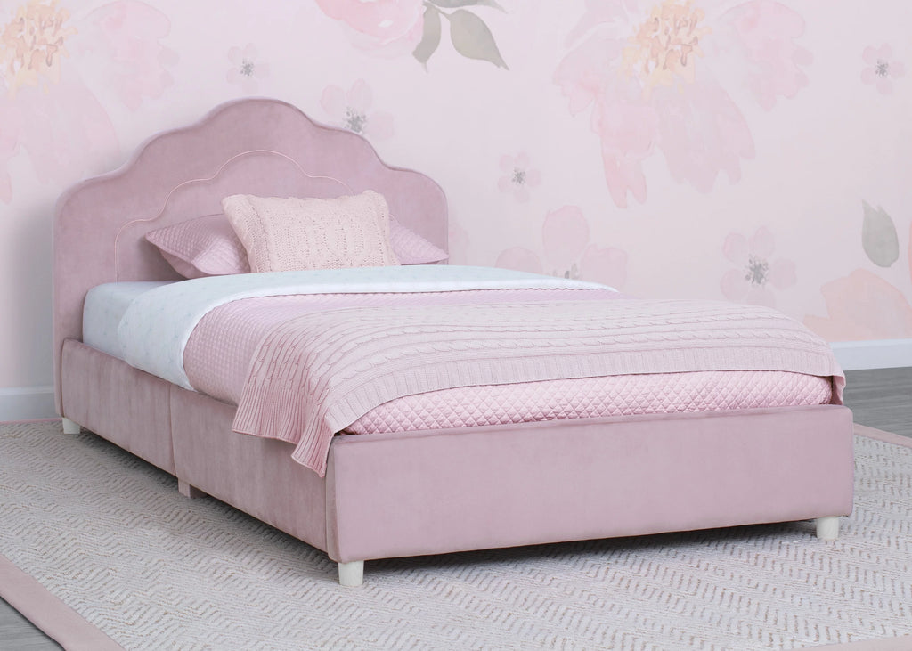 Upholstered Twin Bed Rose Pink R919