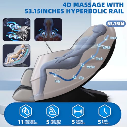 Black Full Body Massage Chair with Zero Gravity SL Track O73634