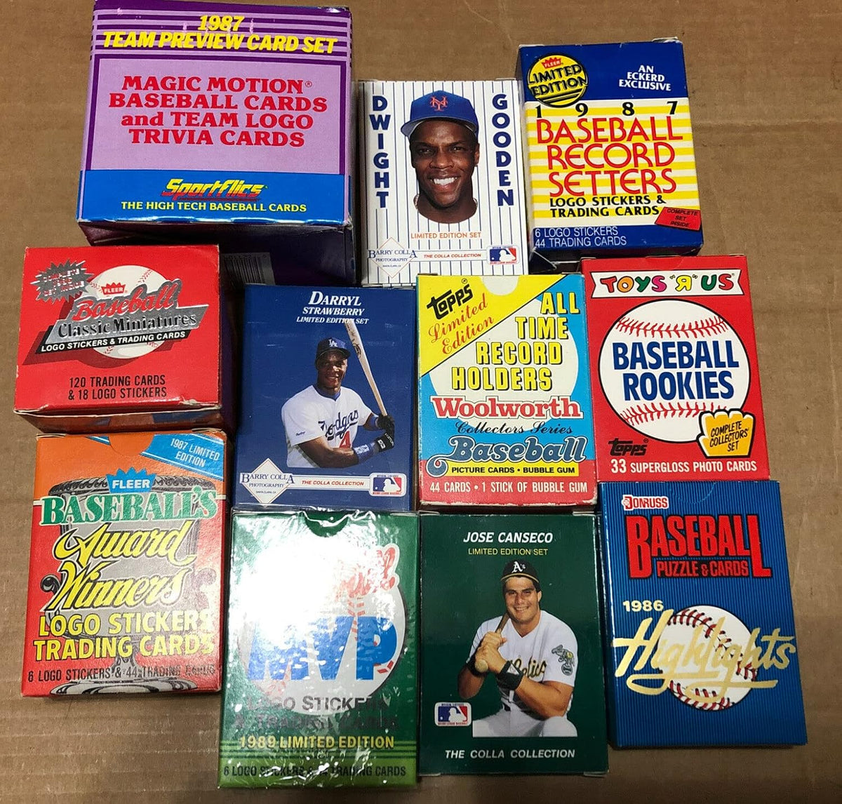 100 Vintage MLB Baseball Cards in Factory Unopened Wax Packs and Box Sets J484650