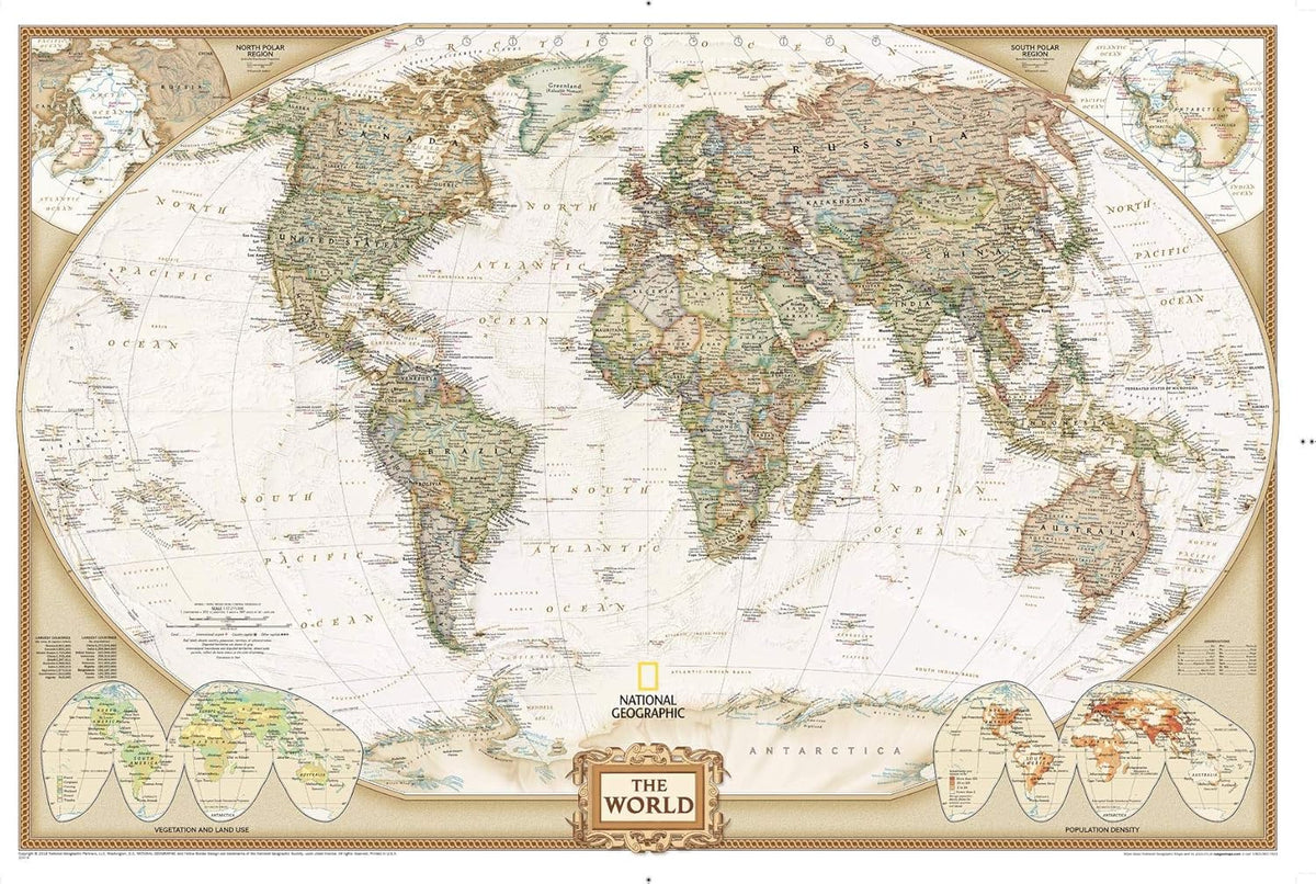 Laminated World Wall Map (36 x 24 in) H8211
