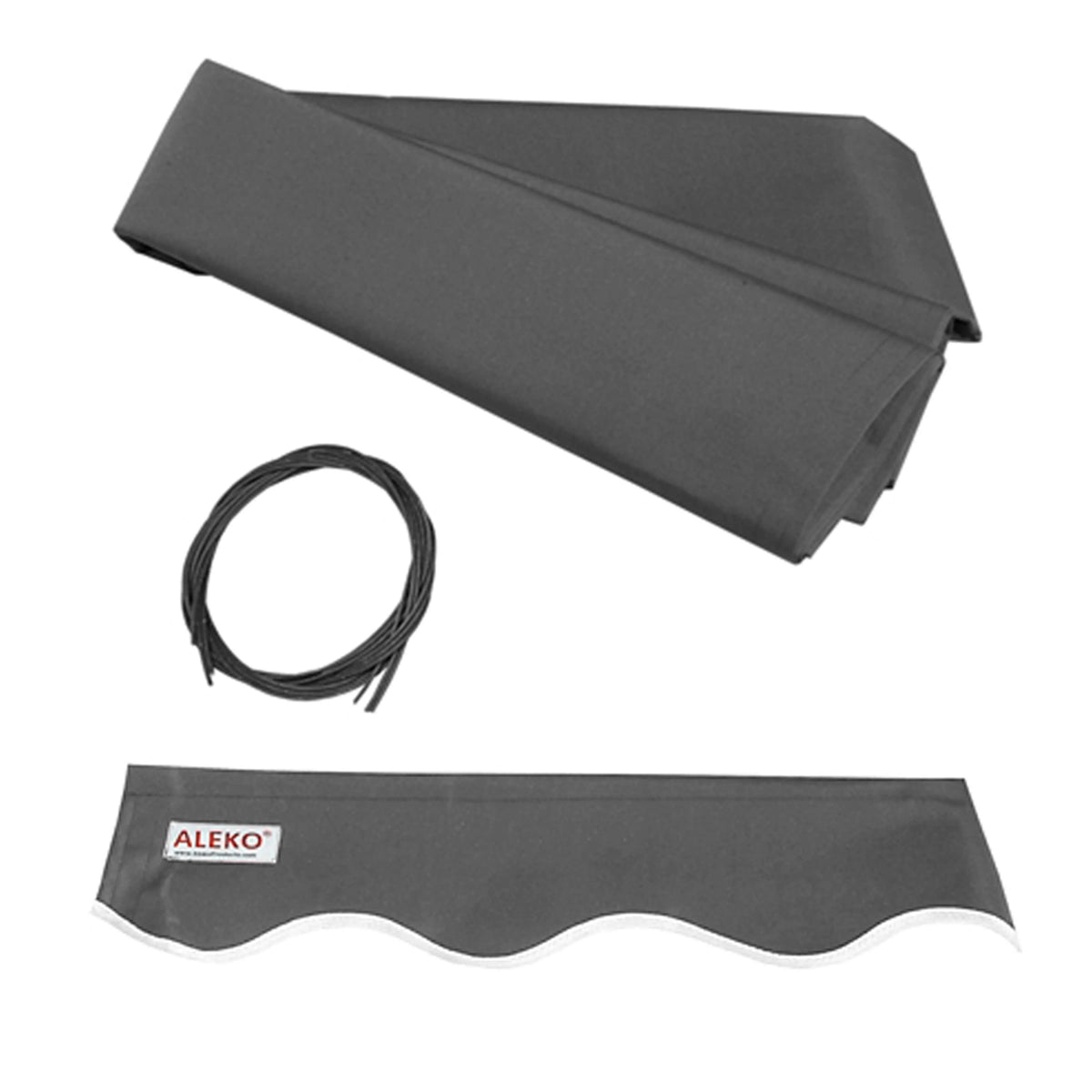 Gray LED Motorized Retractable Patio Awning E573991