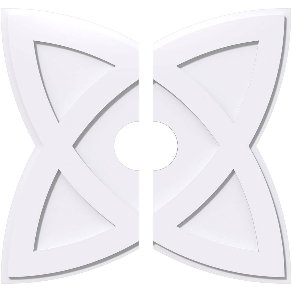 28 inchod x 5 inchid x 10 1/2 inchc x 1 inchp PVC Contemporary Ceiling Medallion, Two Piece J104247