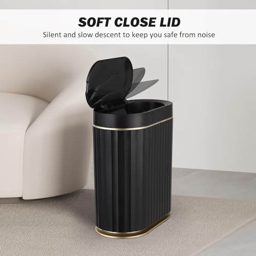 Automatic Motion Sensor Trash Can 2 Gallon White H9688