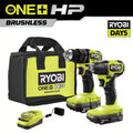 18V Brushless Cordless Compact 1/2 in. Drill and Impact Driver Kit with 1.5 Ah Batteries, Charger and Bag V9823