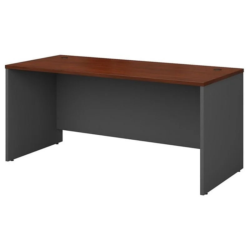 66" Desk Shell and 3 Drawer Mobile Pedestal Set in Cherry I3558