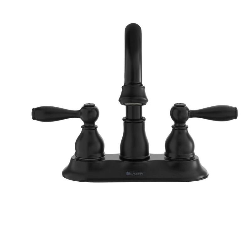 2-Handle High-Arc Bathroom Faucet in Matte Black D81978
