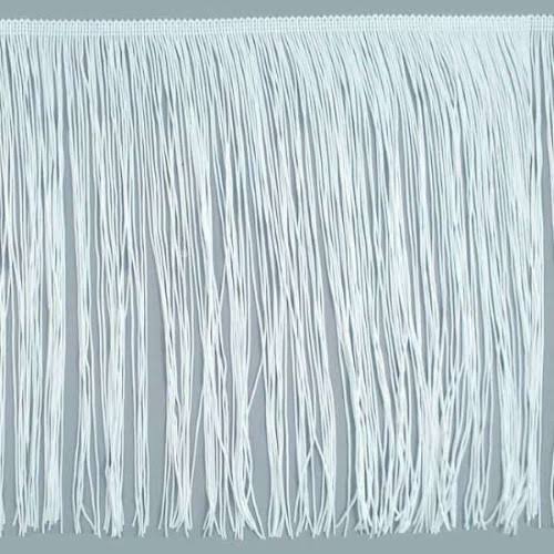 White 12-Inch Chainette Fringe Trim Q5723