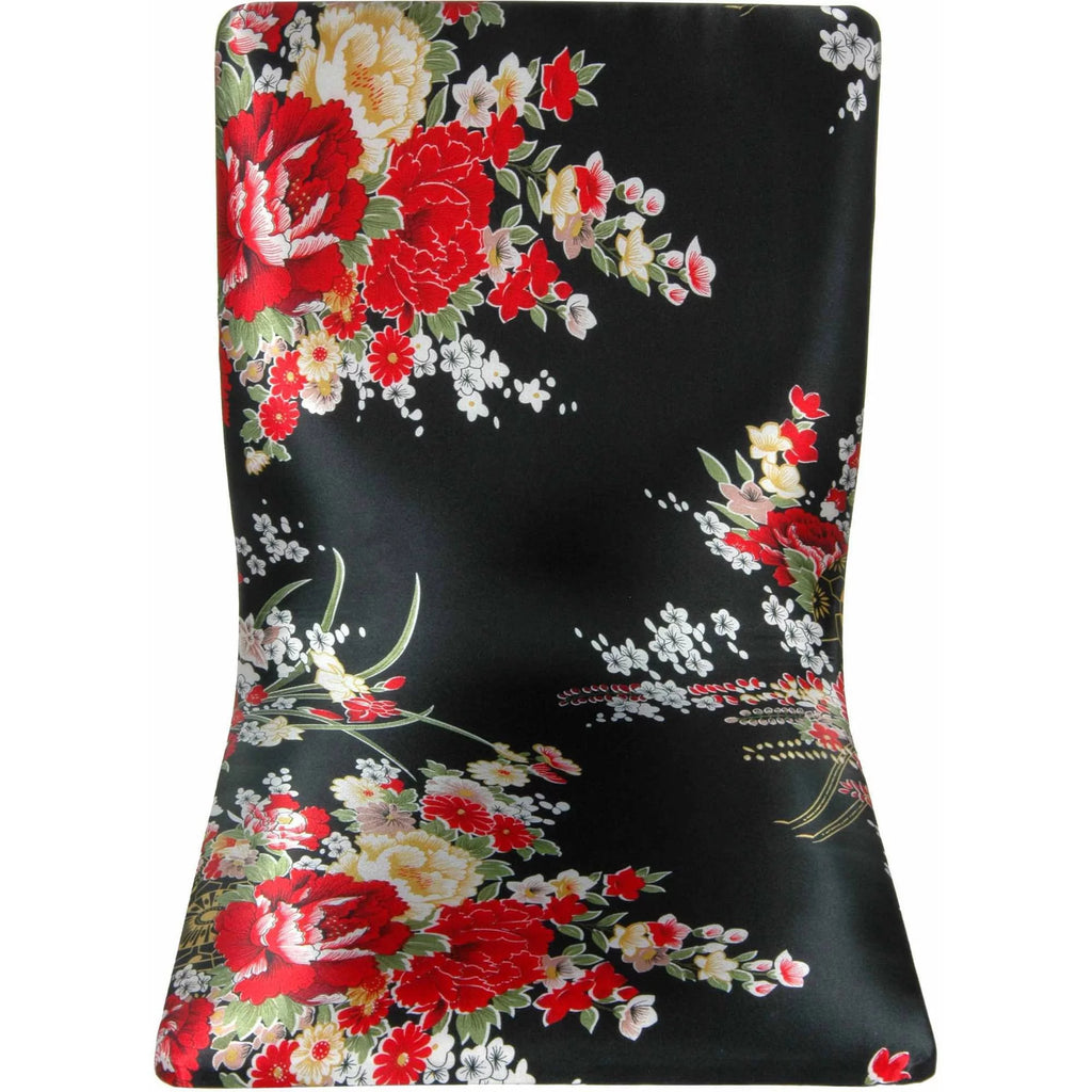 Black & Red Hibiscus Meditation Backrest Chair O8761