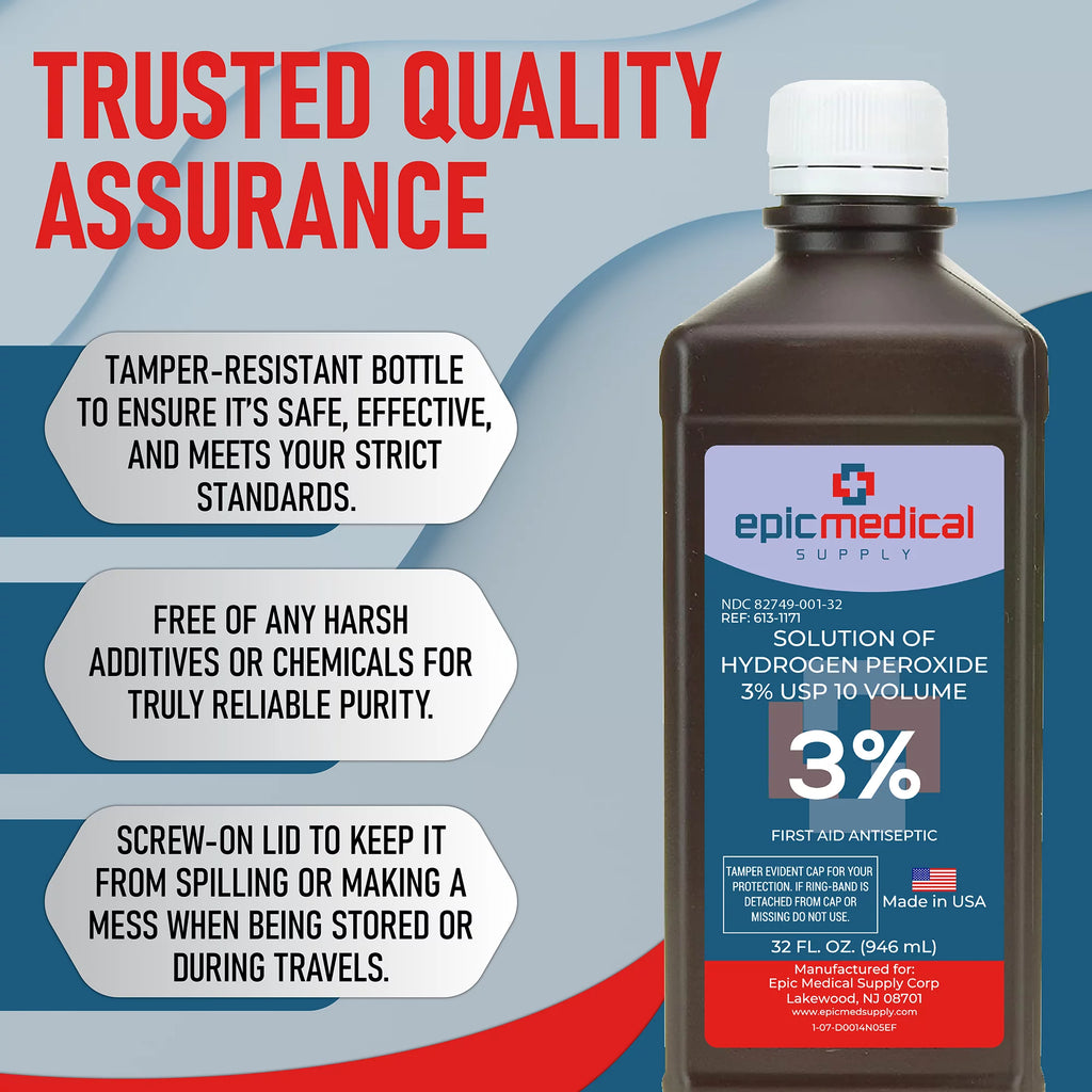 Hydrogen Peroxide First Aid Antiseptic 3% USP 32 oz F5503