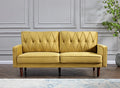 Yellow Velvet Square Arm Sofa E841