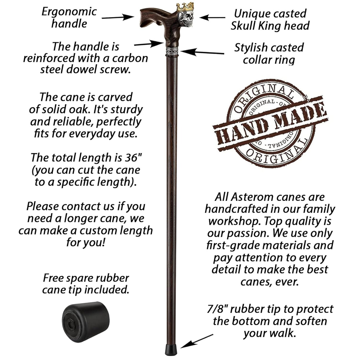 Handmade Wood Walking Cane X8944