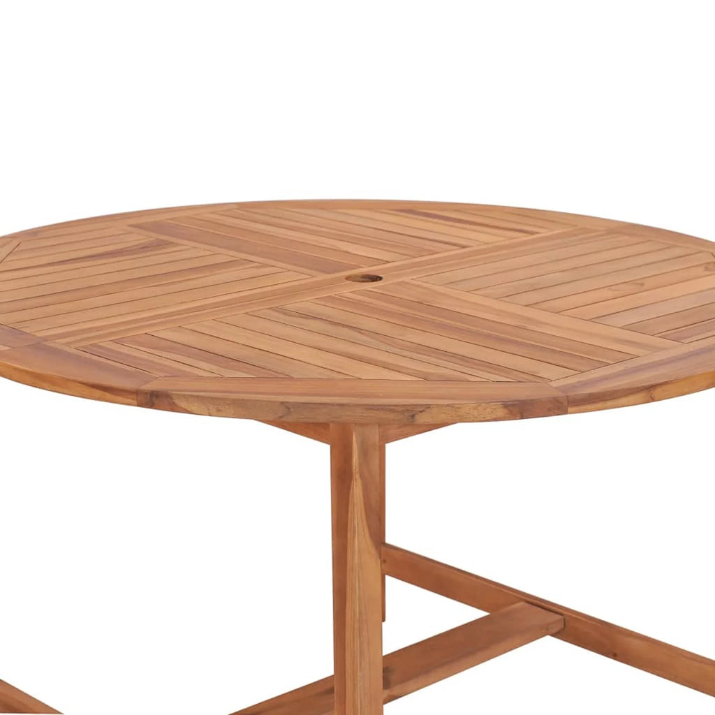 Teak Wood Patio Table with Umbrella Hole O609397