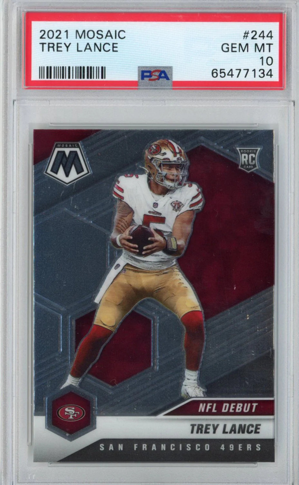 2021 Panini Mosaic Trey Lance #244 Rookie RC Football Card PSA 10 Gem Mint P671898