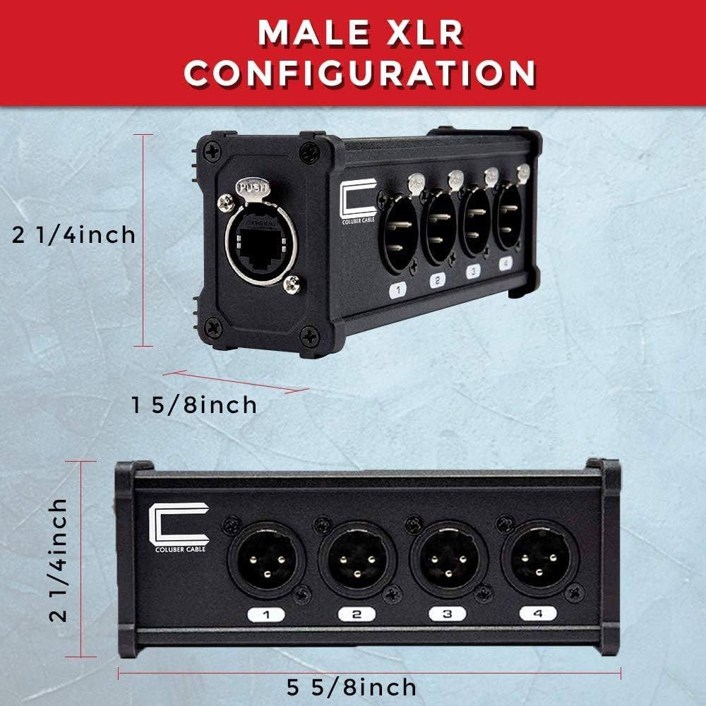 4 Channel XLR to Ethernet Audio Snake Receiver V11319