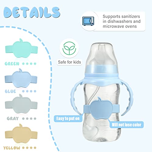 16 Pcs Reusable Waterproof Silicone Baby Bottle Name Labels with Dry Erase Marker L14093