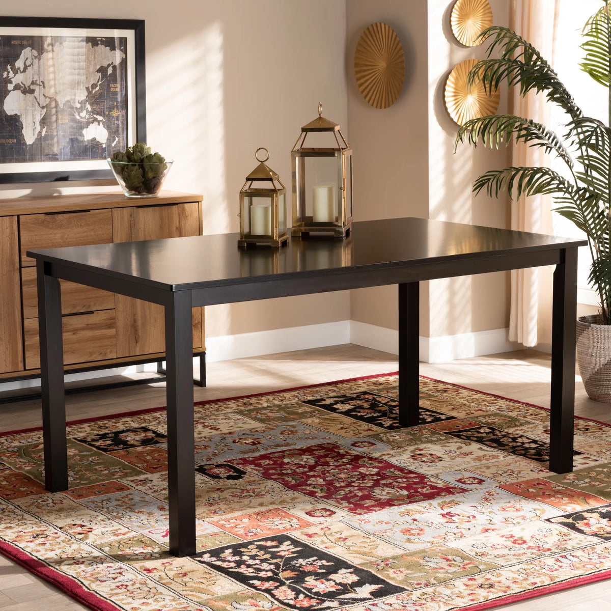 Espresso Brown Rectangular Wood Dining Table E2754