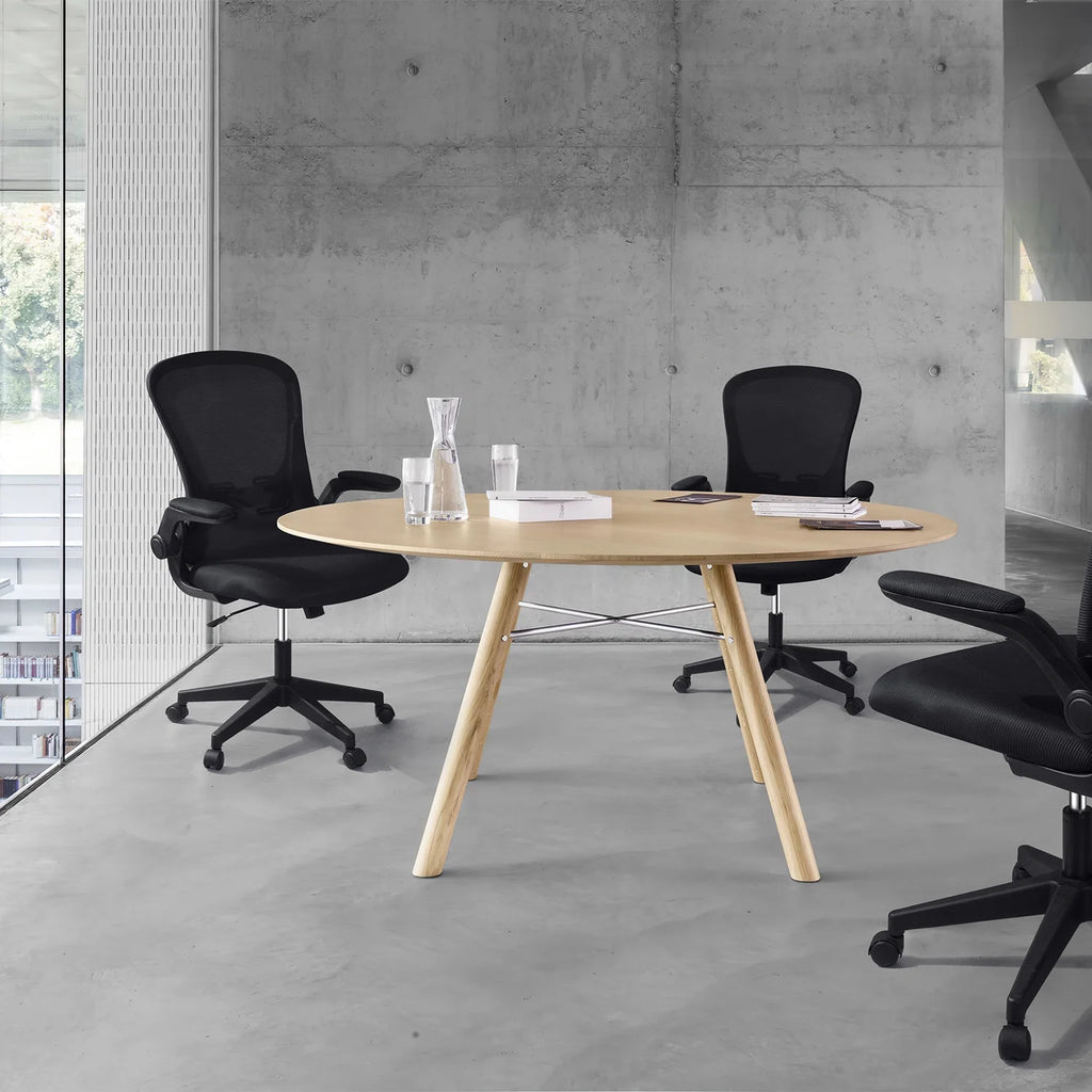 Black Mesh Ergonomic Office Chair with Flip-up Armrests M77337