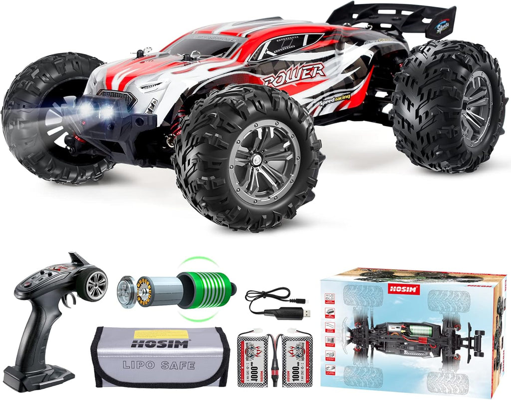 55+ KMH 4WD Brushless RC Monster Truck, 1:16 Scale Waterproof Remote Control Vehicle M36138