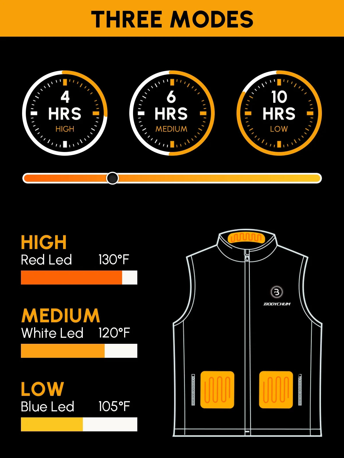 Black XL Electric Heated Vest I86823