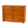 Solid Wood Double Dresser Honey Pine B26618