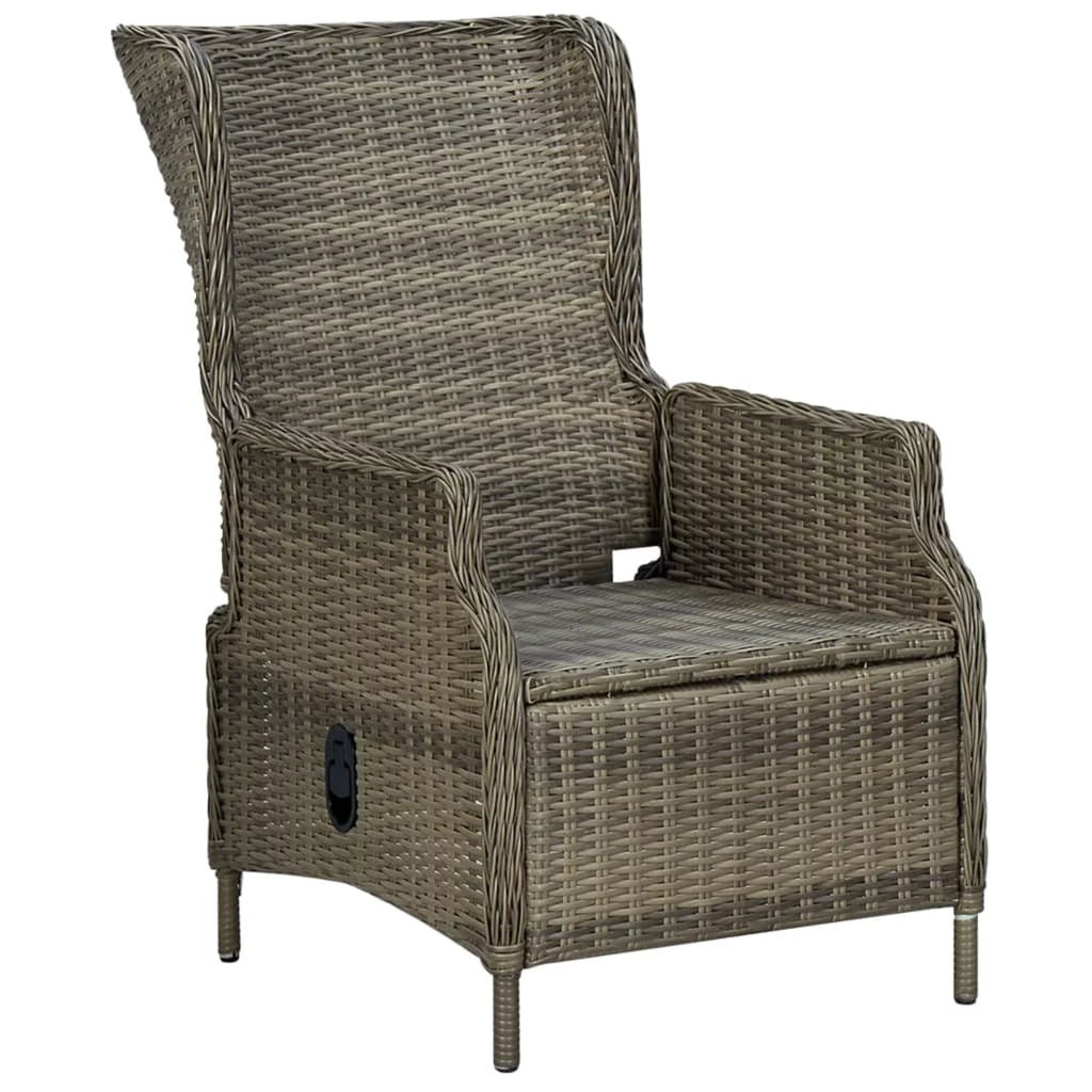 7 Piece Patio Dining Set Glass Tabletop Table and 6 Chairs with Cushion Brown Poly Rattan Q2809