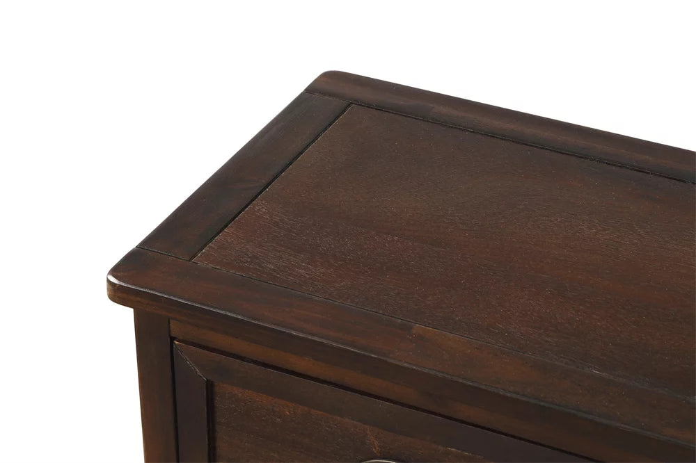 Espresso Wood Storage Cabinet with 2 Drawers and 4 Wicker Baskets B526