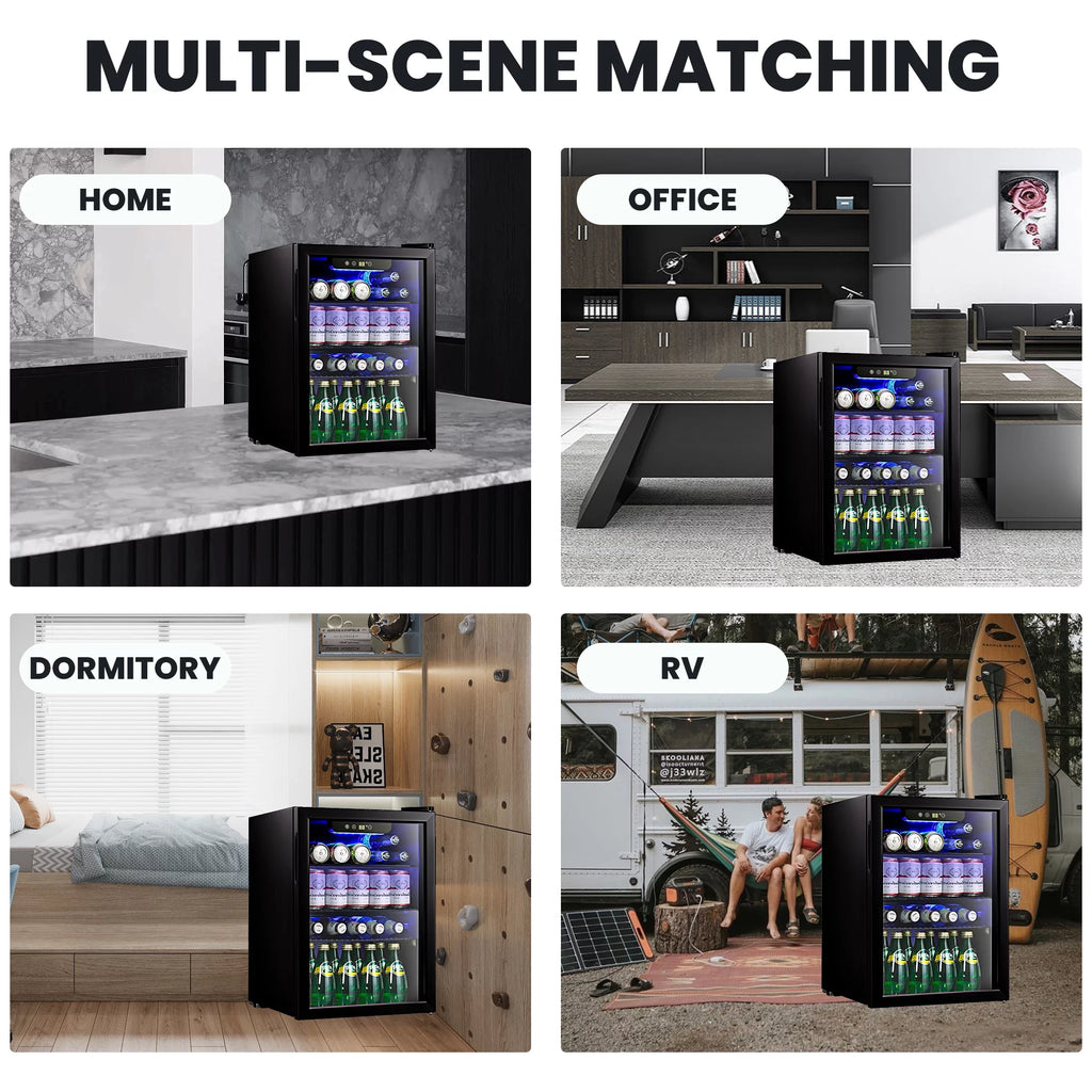 1.6cu.ft Wine Cooler Cabinet Beverage Mini Fridge Black E99737
