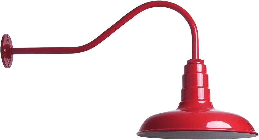 Gooseneck Barn Light with Steel Dome, 16 Gooseneck, Black D268398
