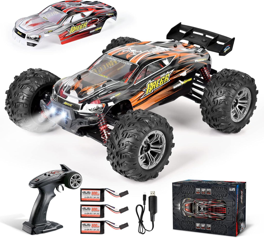 55+ KMH 4WD Brushless RC Monster Truck, 1:16 Scale Waterproof Remote Control Vehicle M36138