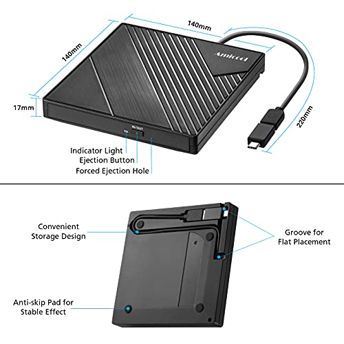 External DVD Drive USB 3.0 USB C CD/DVD +/-RW Optical Drive P881