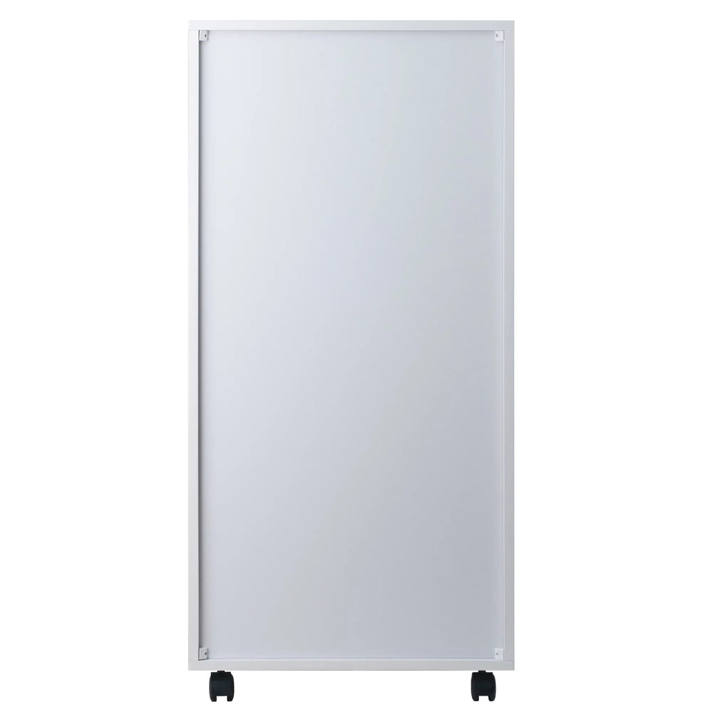 White 5 Drawer Rolling Wood Dresser X86888