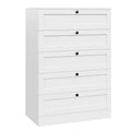 White 5 Drawer Wood Dresser E35638