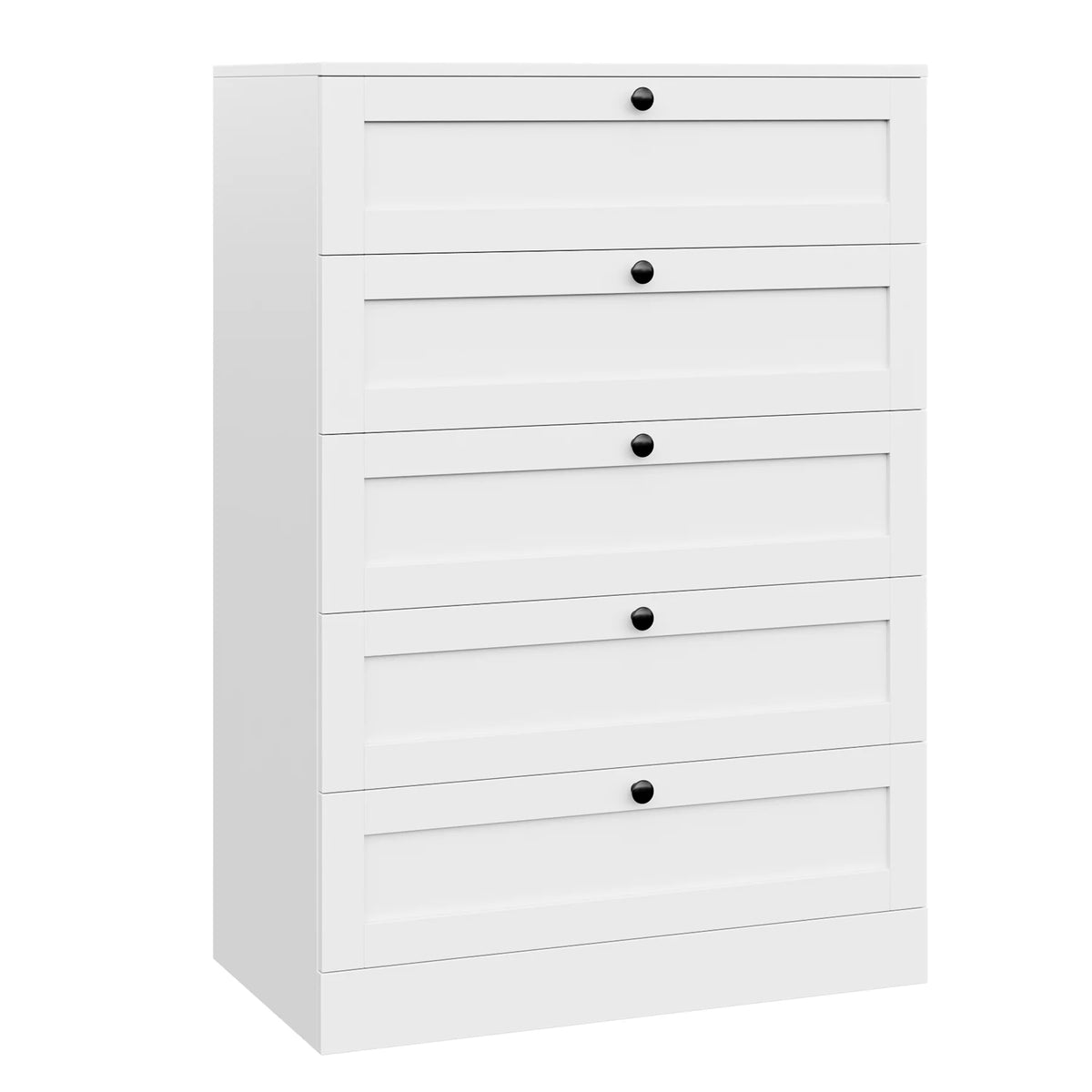 White 5 Drawer Wood Dresser E35638