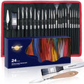 24 Pack Paint Brushes with Carrying Bag W416