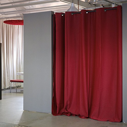 Tension Rod Room Divider Curtain Kit, 8ft Tall x 10ft - 12ft 6in Wide (Stone White) A299661