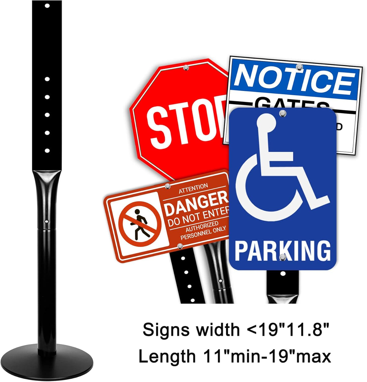 48" Heavy Duty Cast Iron Movable Sign Stand, Black, Pack of 2 Z26247