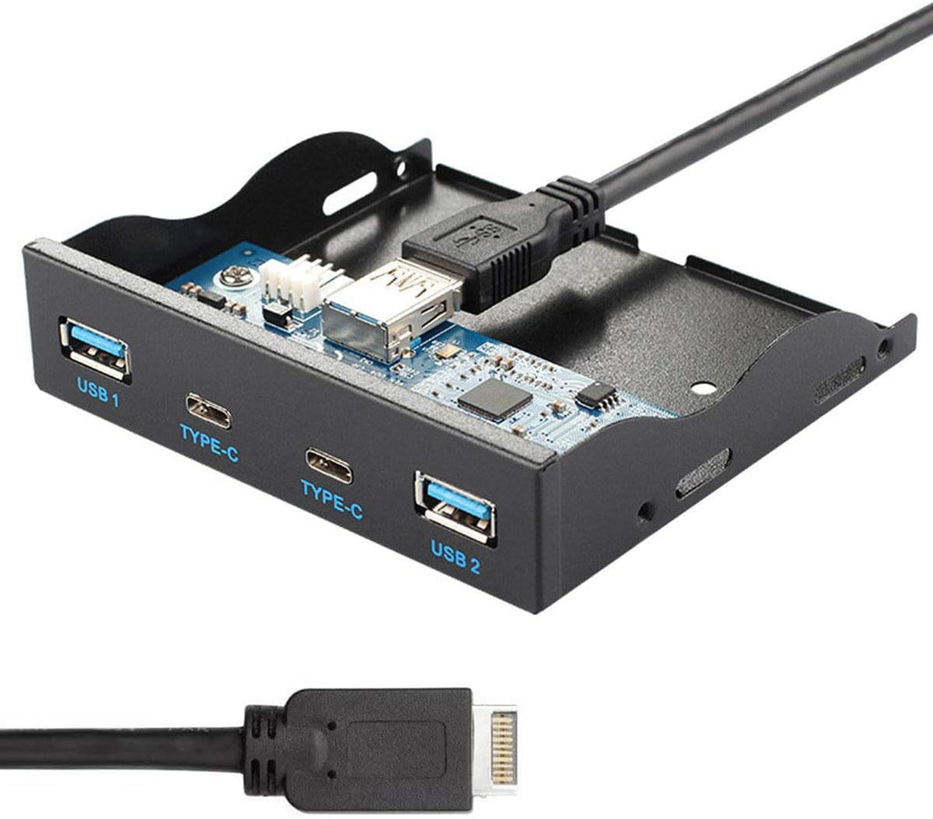 USB 3.1 Front Panel Header to USB-C & USB 3.0 HUB 4 Ports Motherboard Cable W1924