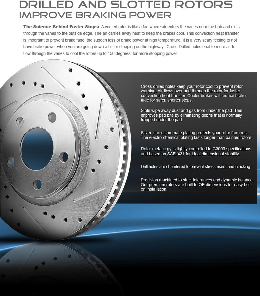 Brake Pads and Rotors with Clips for Honda Pilot N9281