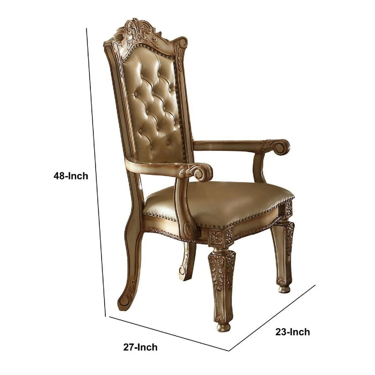 27 Inch Faux Leather Dining Chair Set of 2 K7638
