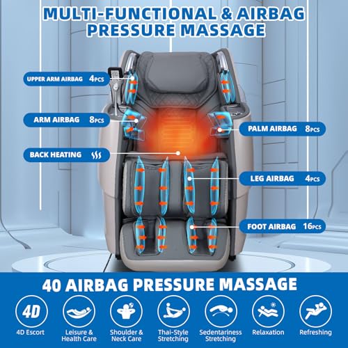 Black Full Body Massage Chair with Zero Gravity SL Track O73634