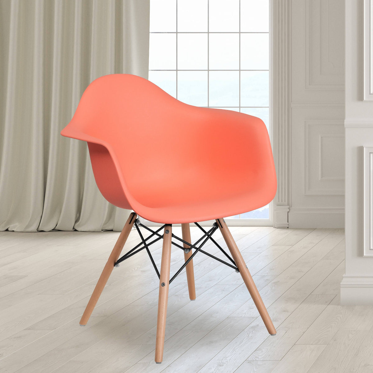 Navy Blue Plastic Arm Chair D588091